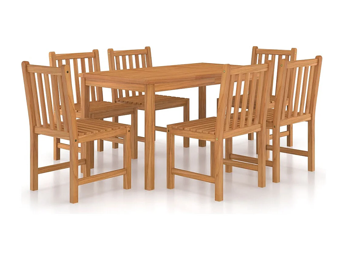 7-tlg. Garten-Essgruppe Massivholz Teak