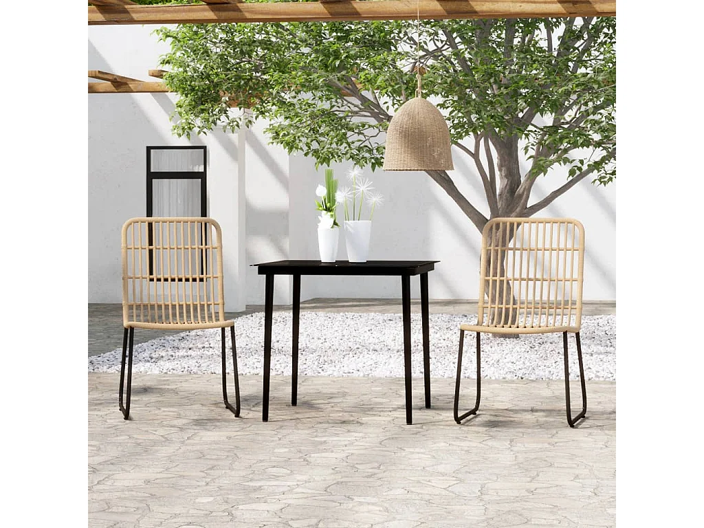 Ensemble à manger de jardin 3 pcs Chêne