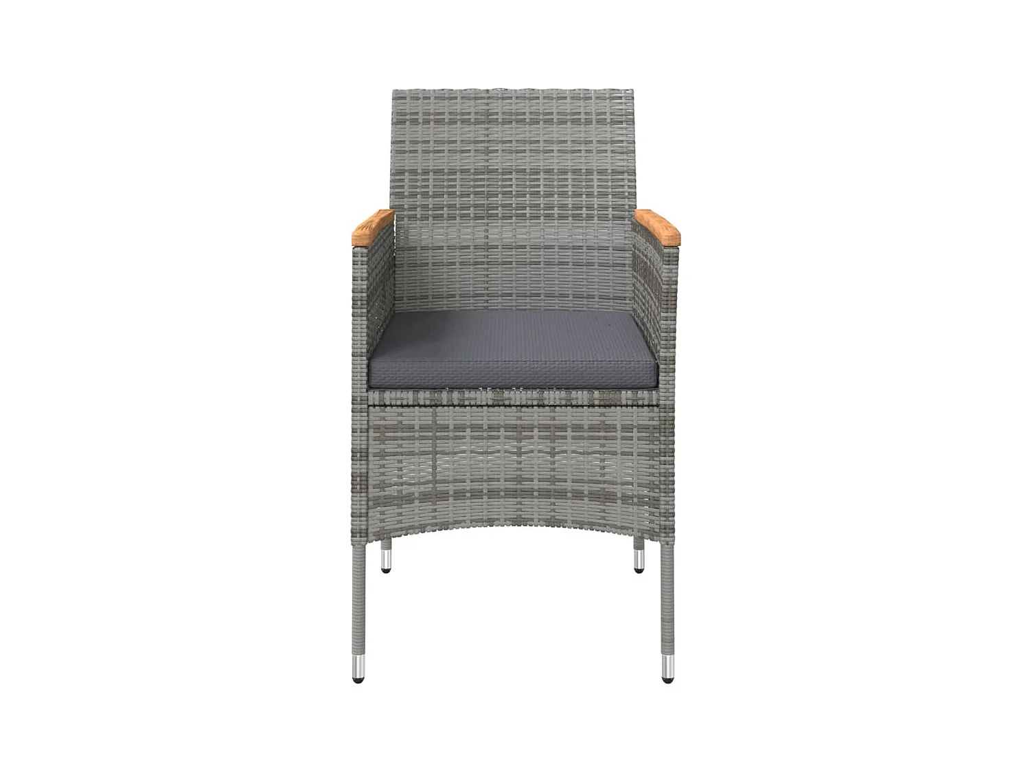 Set da Pranzo da Giardino 5 pz con Cuscini Grigio e Nero