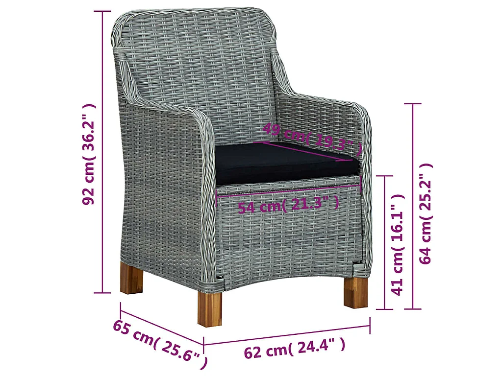 Set Mobili da Pranzo per Giardino 5 pz Grigio Chiaro