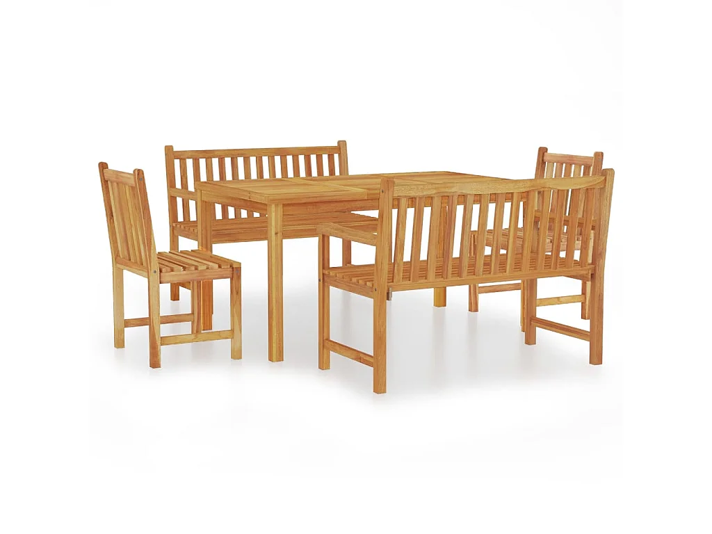 Ensemble à manger de jardin 5pcs Bois de teck massif