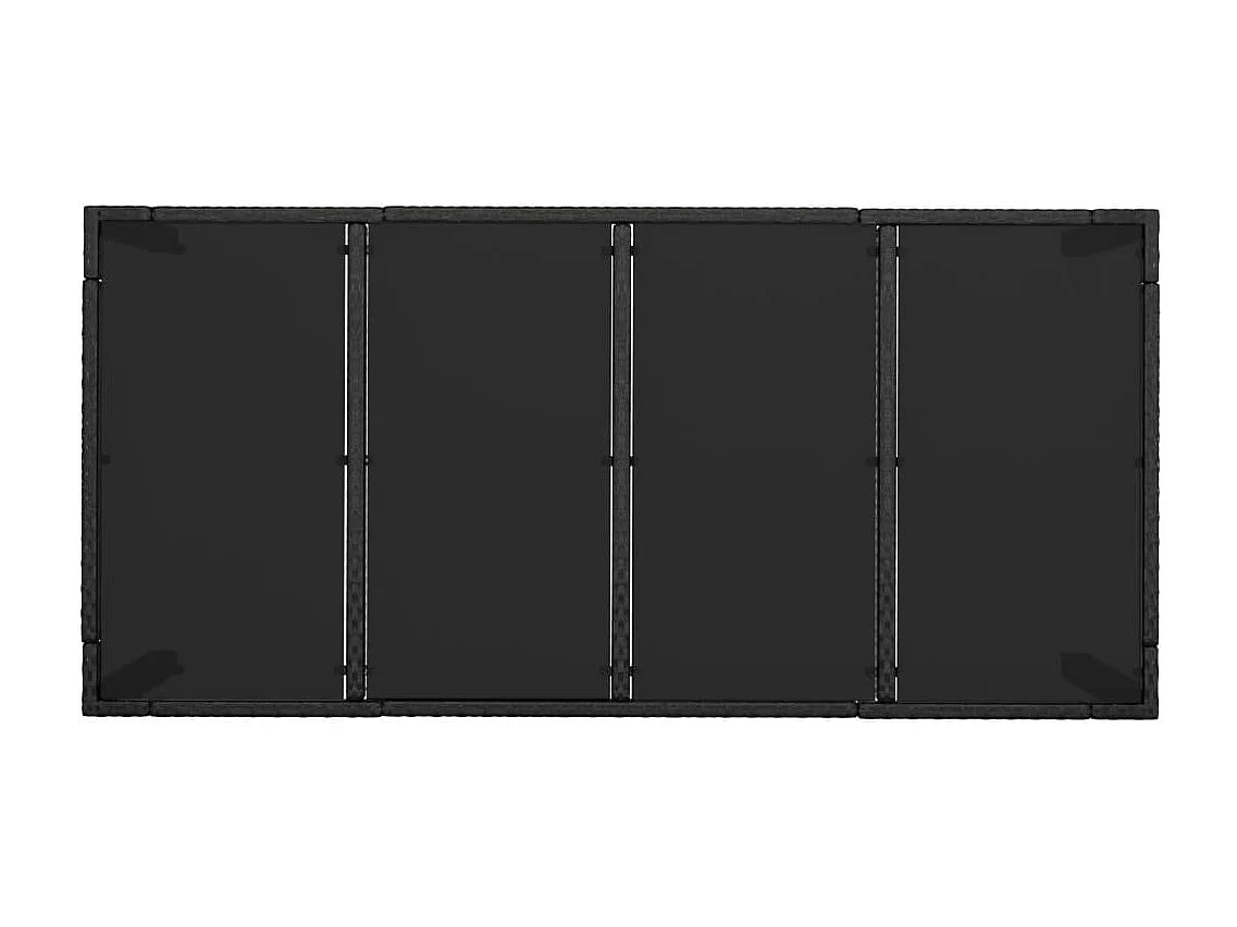 7 pcs conjunto de jantar p/ jardim c/ almofadões vime PE preto