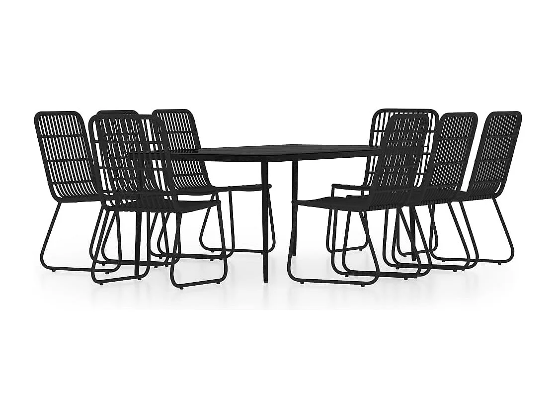 Ensemble à manger de jardin 9 pcs Noir