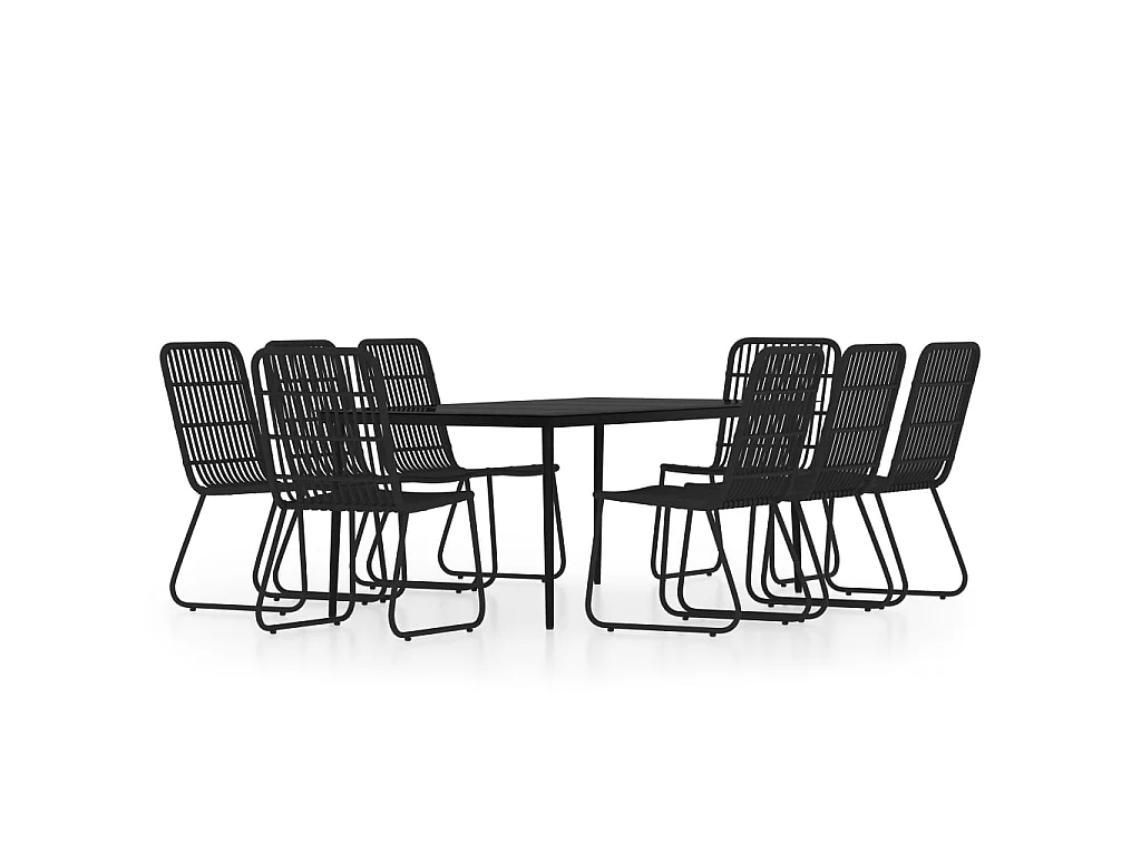 Ensemble à manger de jardin 9 pcs Noir