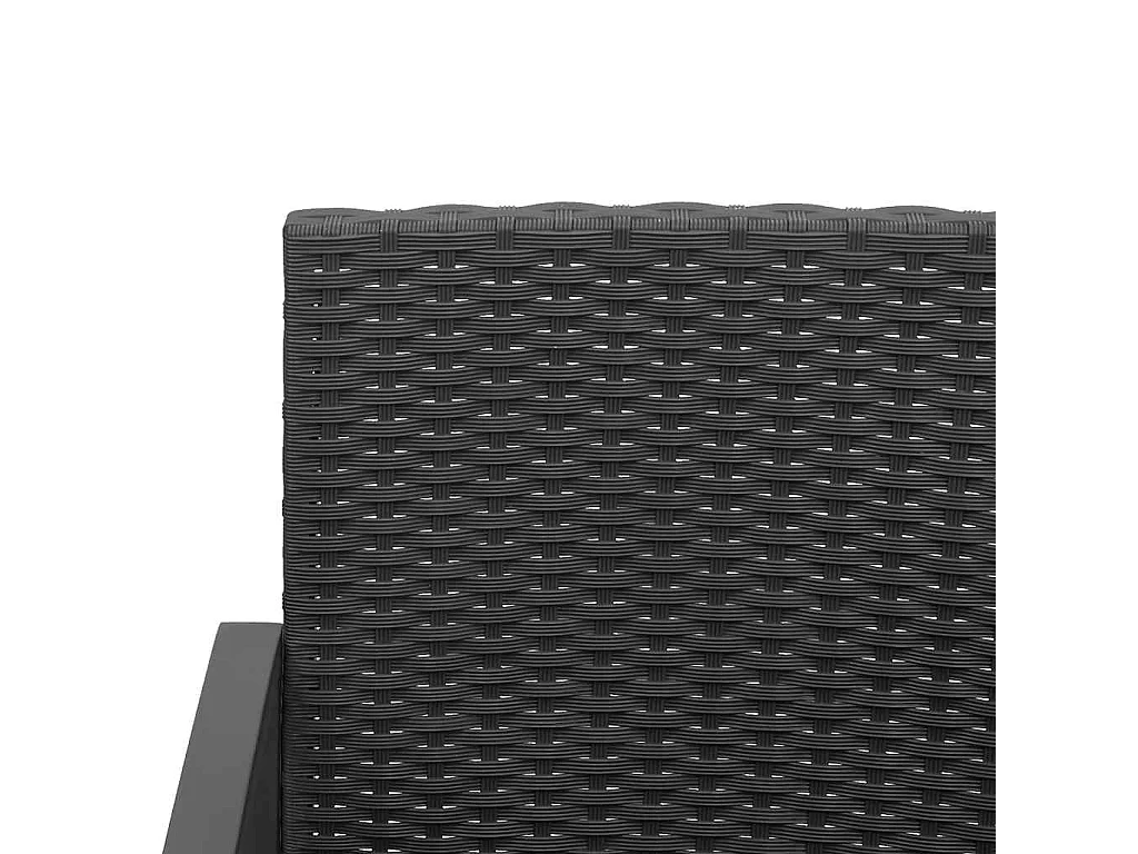 Ensemble à manger de jardin avec coussins 5 pcs noir rotin PP