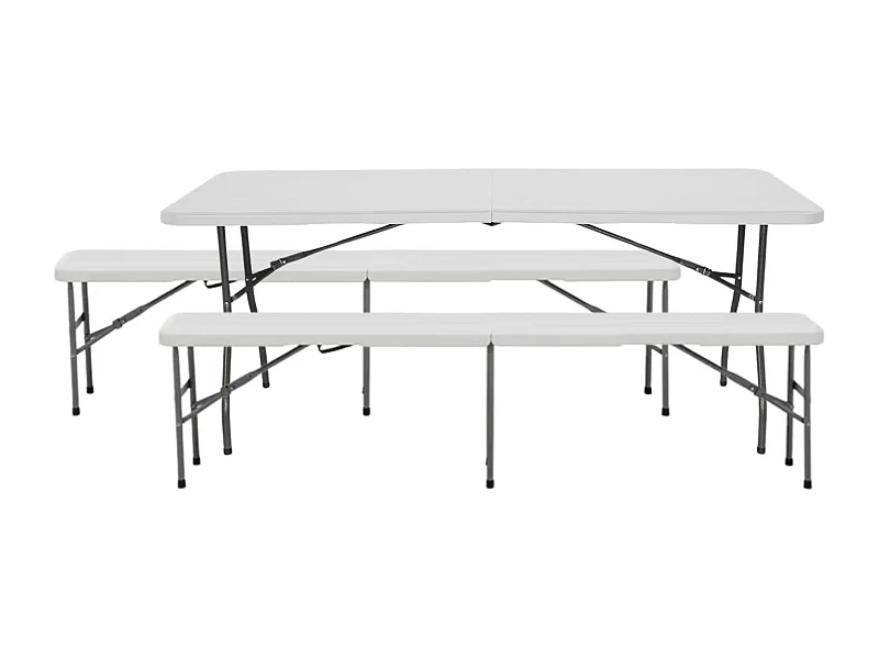 Set tavolo pieghevole con 2 panche 180cm Catering Thinia Home
