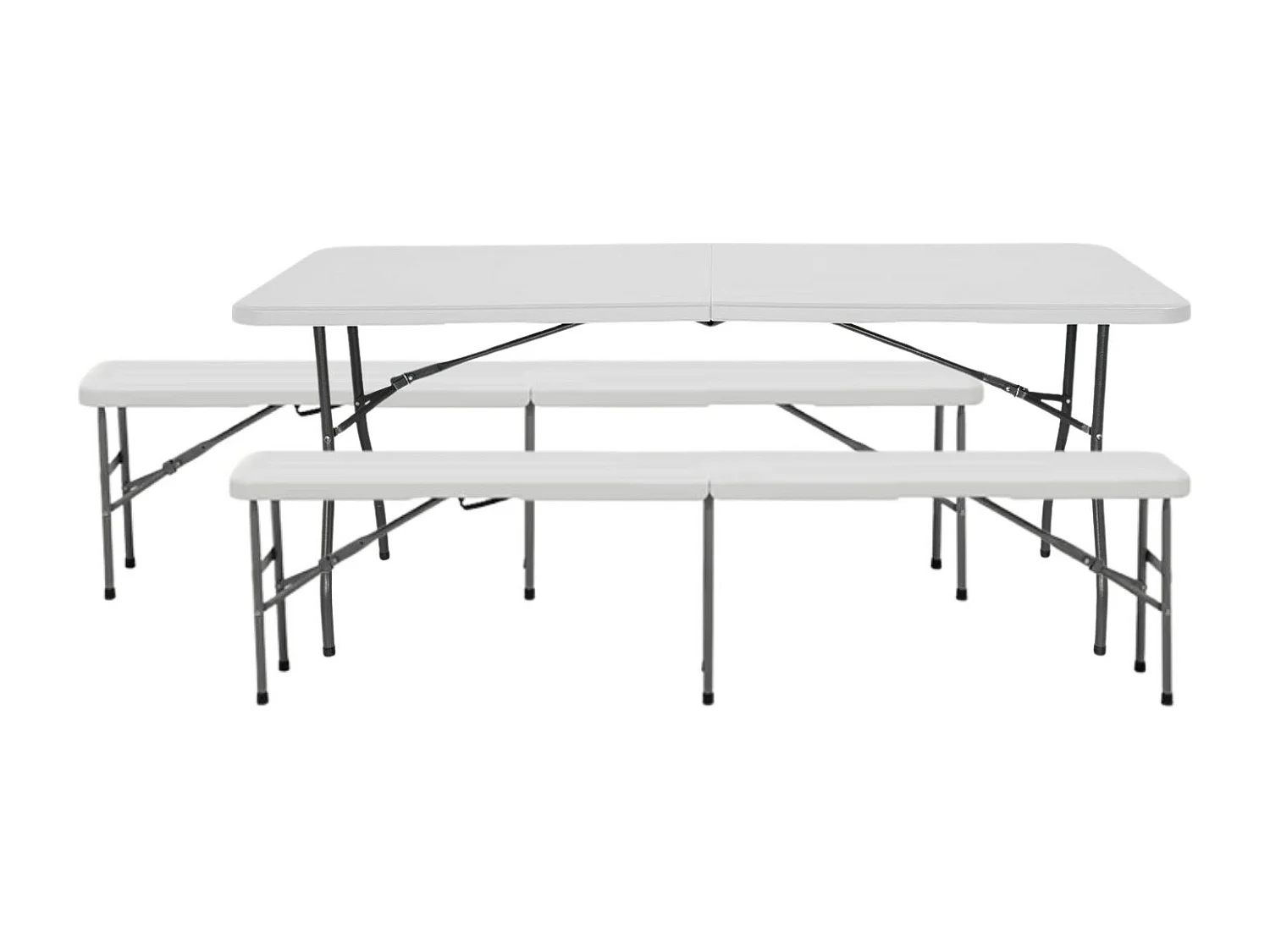 Set tavolo pieghevole con 2 panche 180cm Catering Thinia Home