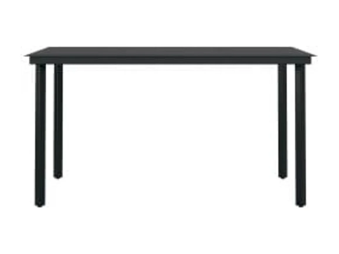 Ensemble à manger de jardin coussins 7pcs Gris et noir