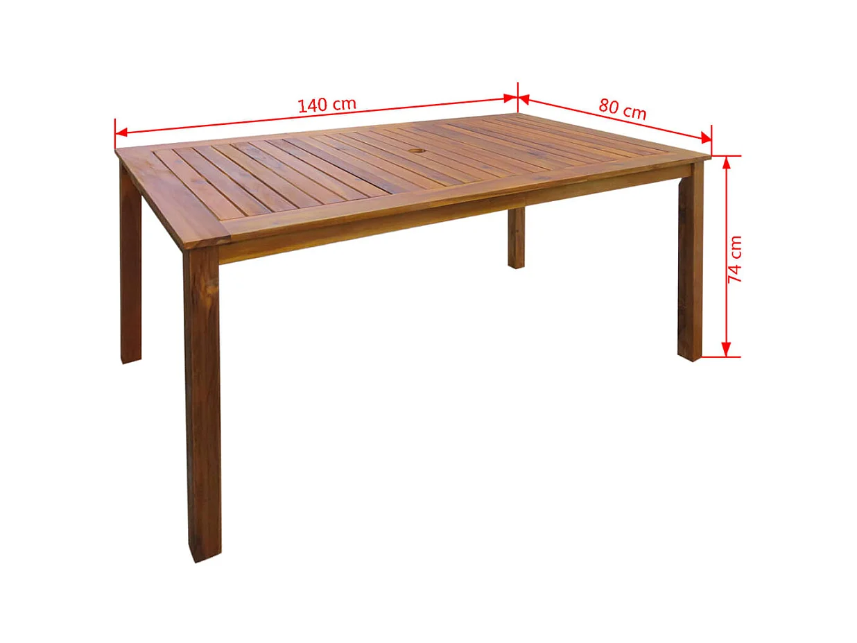 Set da Pranzo da Giardino 7 pz in Legno Massello di Acacia