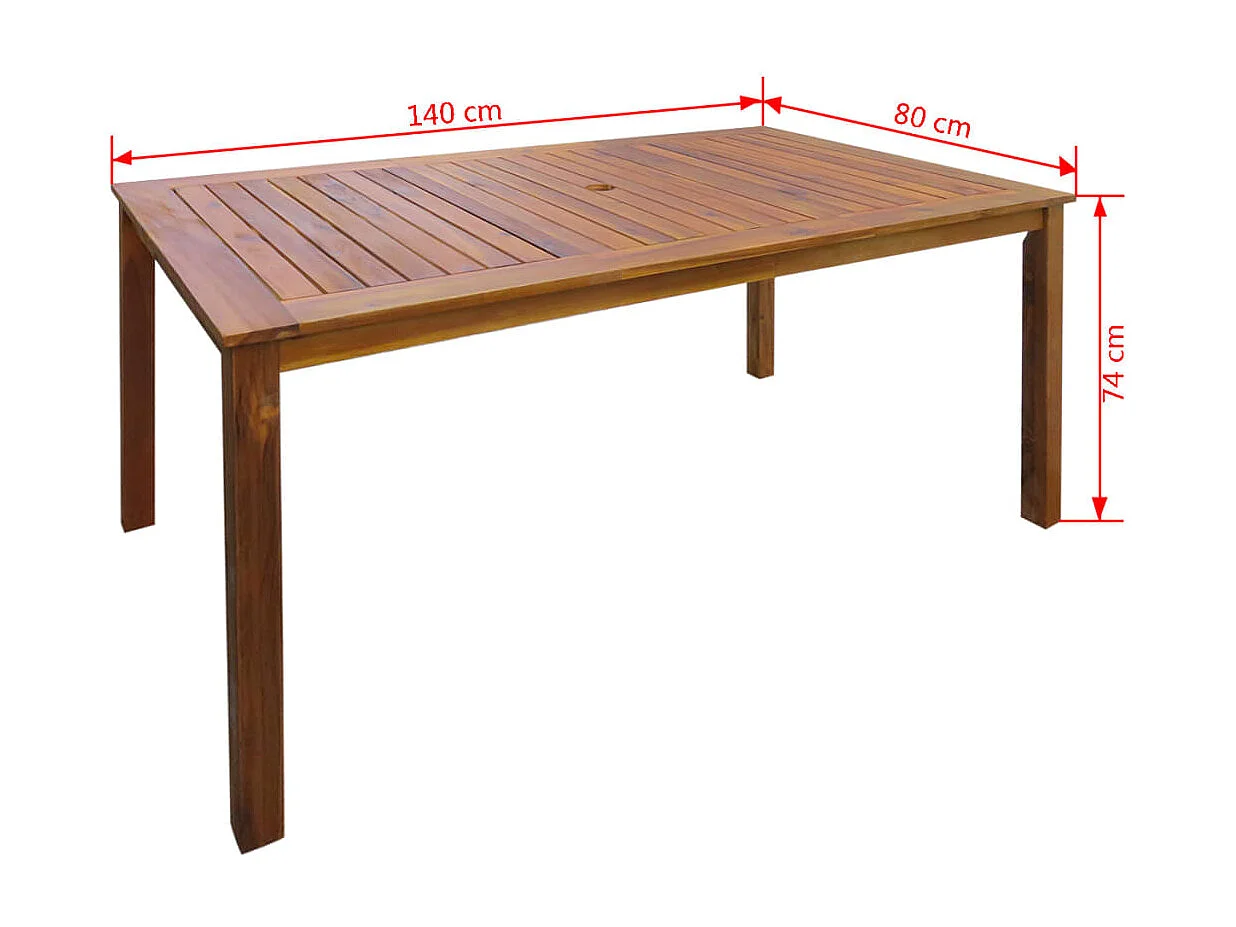 Ensemble à manger d'extérieur 7 pcs Bois d'acacia solide
