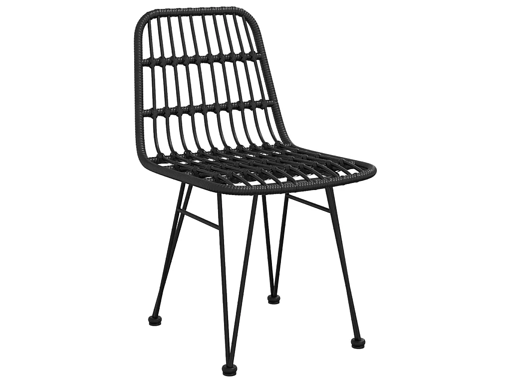 Set da Pranzo da Giardino 3 pz Nero in Polyrattan