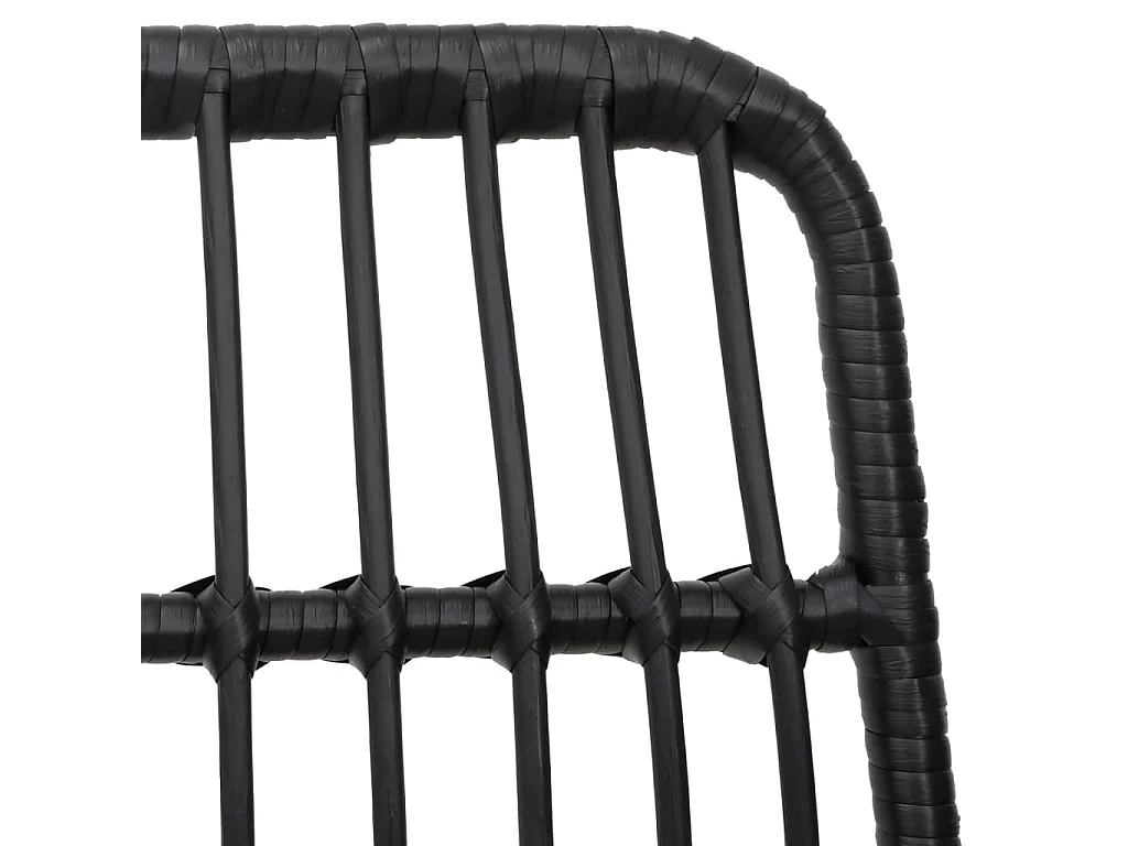 Set da Pranzo da Giardino 3 pz Nero in Polyrattan