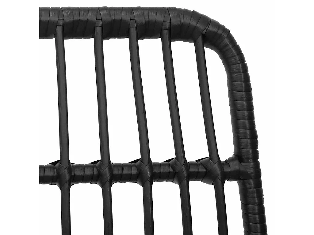 Set da Pranzo da Giardino 3 pz Nero in Polyrattan