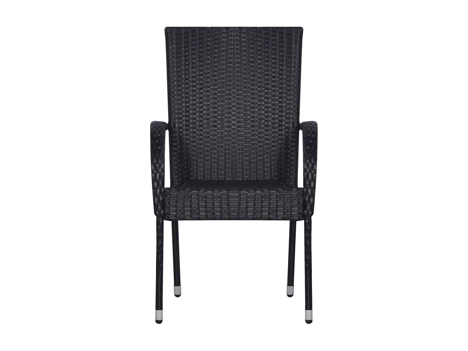 Set Mobili da Pranzo per Giardino 7 pz Nero