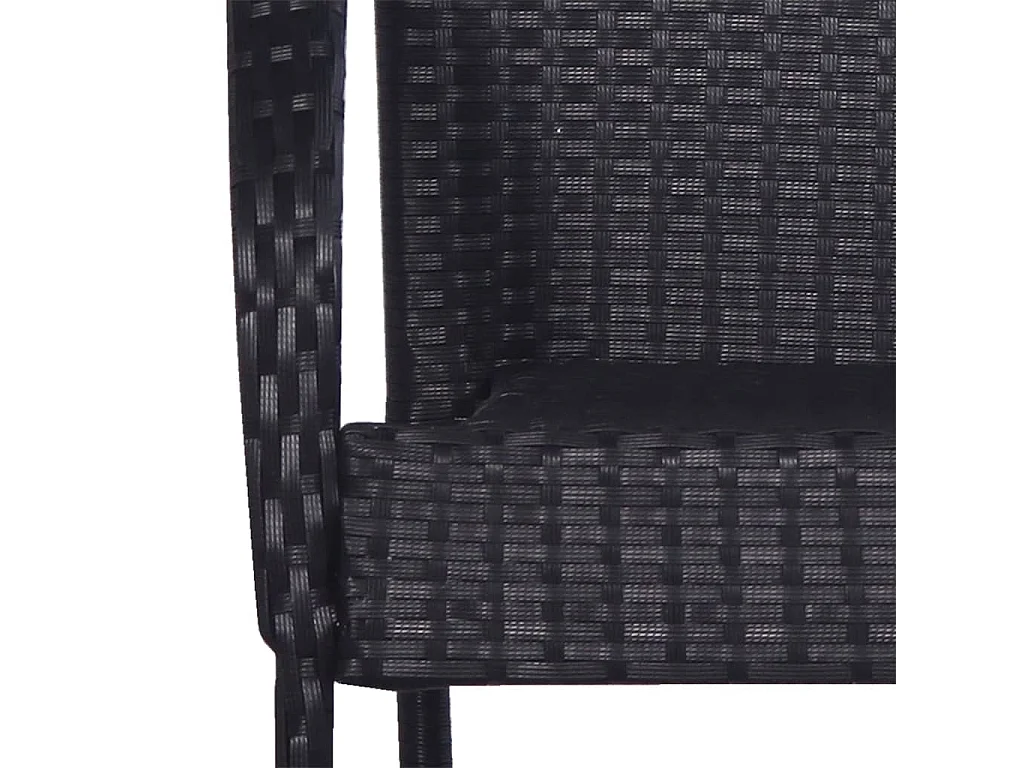 Set Mobili da Pranzo per Giardino 7 pz Nero