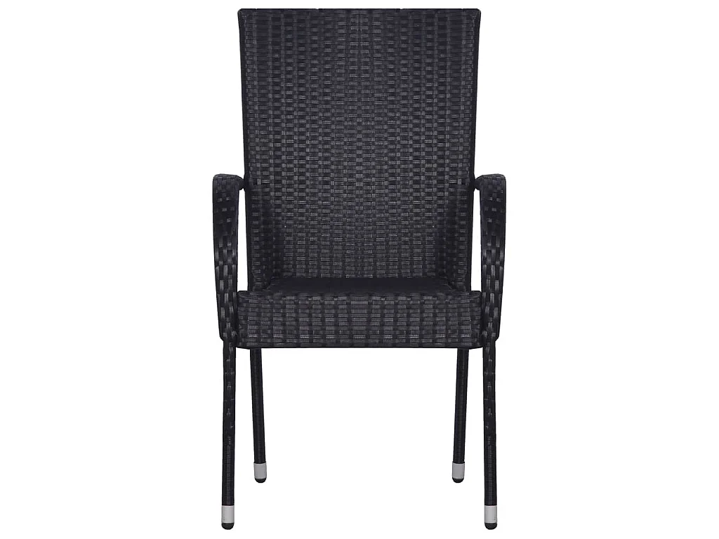Ensemble à manger de jardin 7 pcs Noir