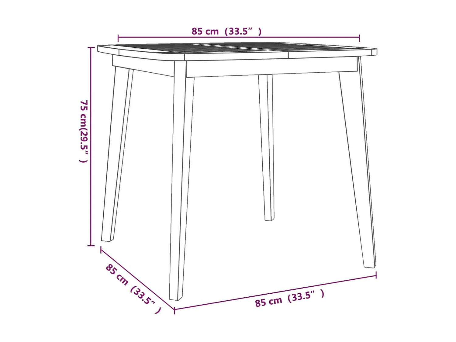 3-tlg. Garten-Essgruppe Massivholz Akazie