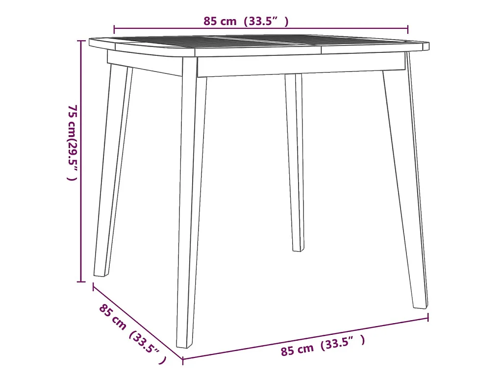 Set Mobili da Pranzo per Giardino 3 pz Legno Massello di Acacia