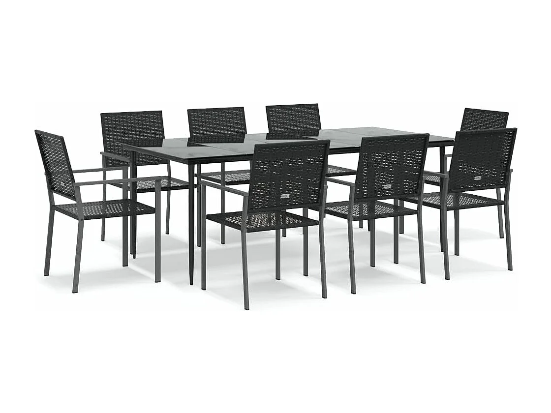 9-delige Tuinset poly rattan en staal