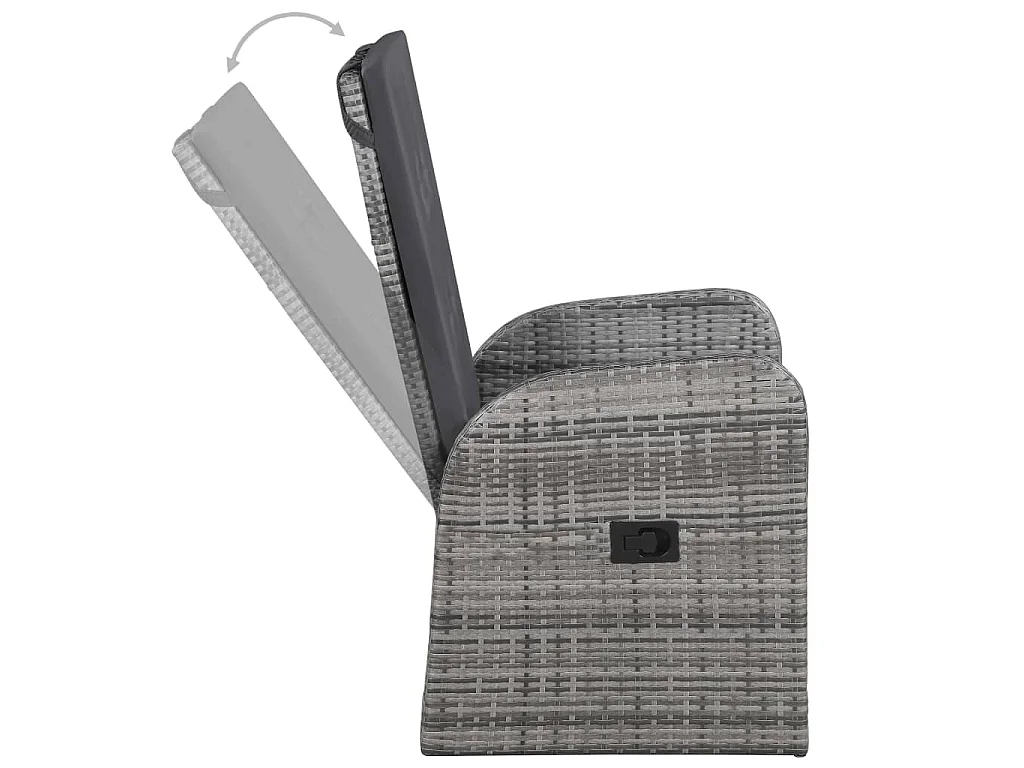 Set Mobili da Pranzo per Giardino 5 pz Grigio
