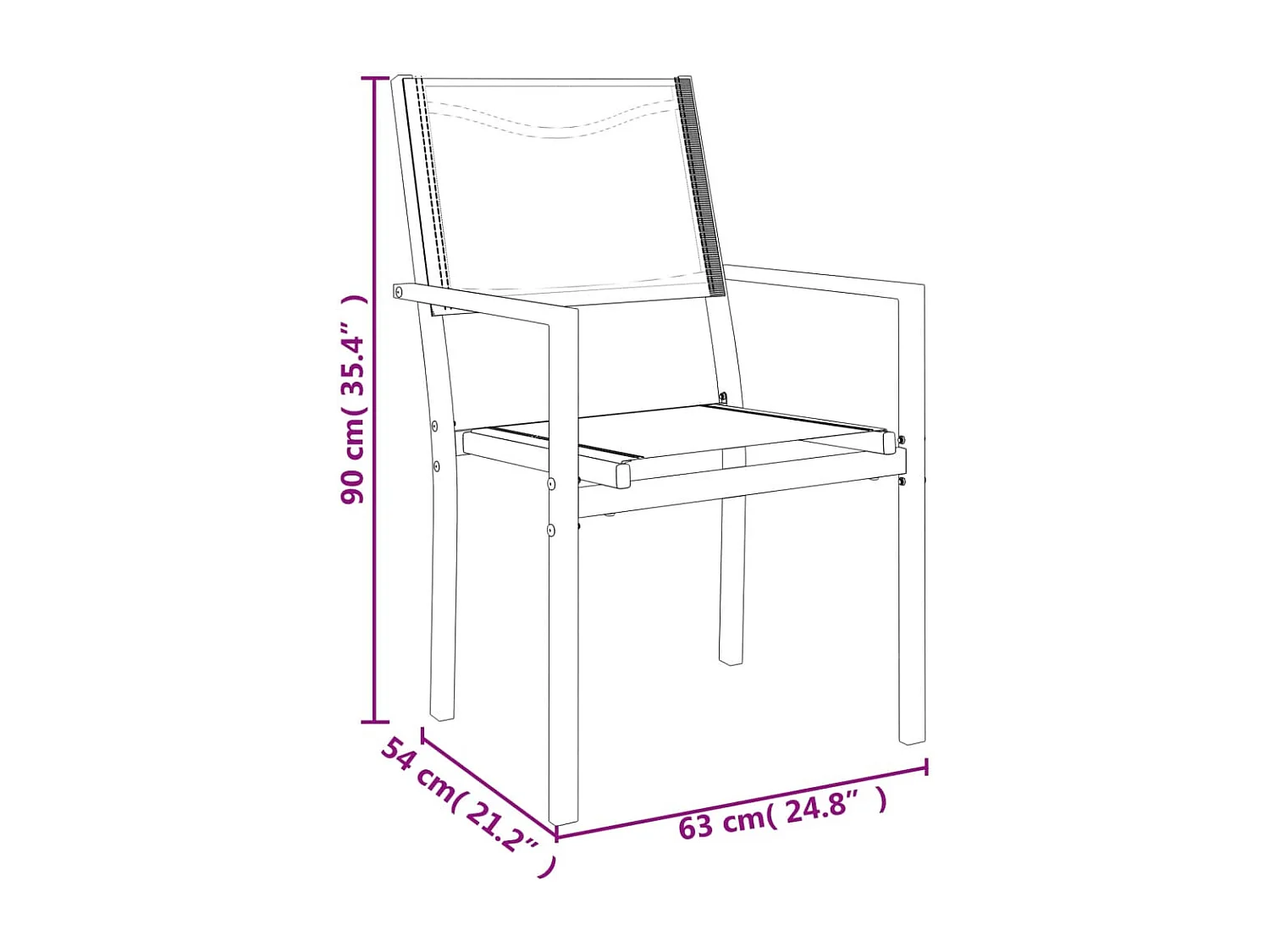 Ensemble à manger de jardin 9 pcs noir textilène et acier