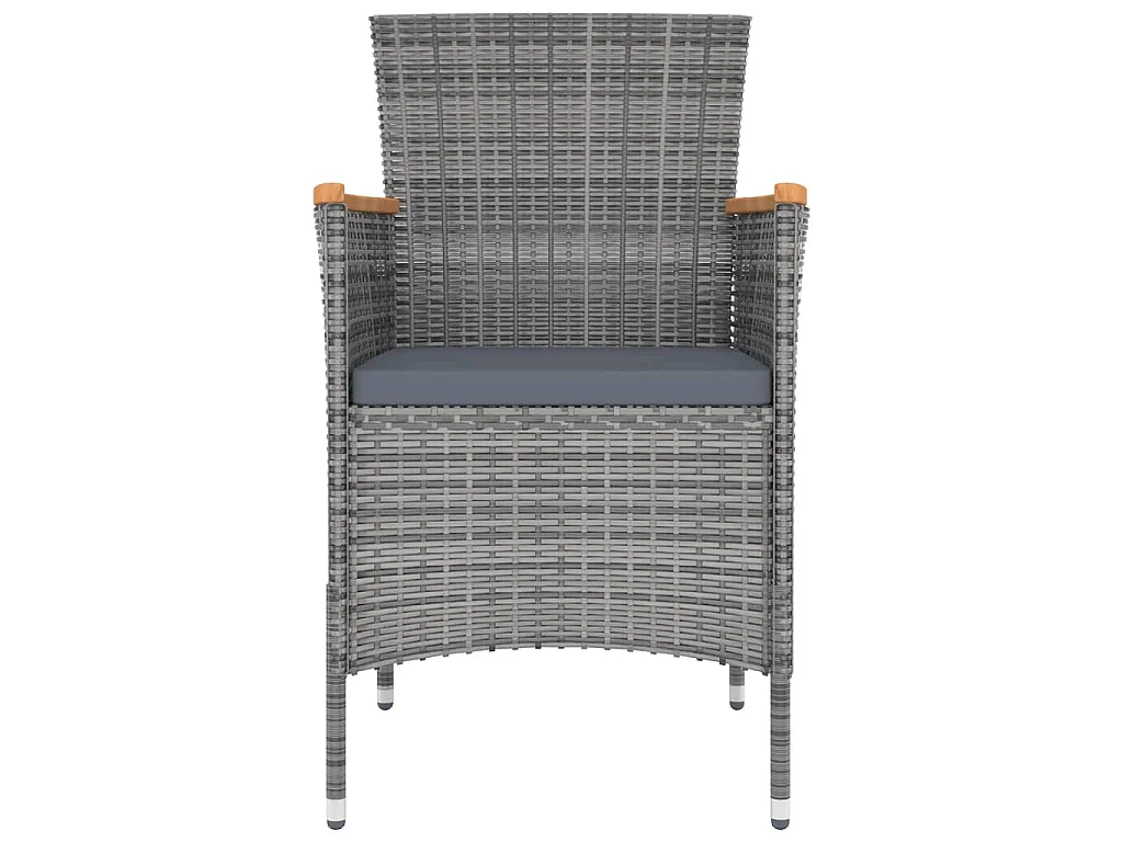 Set da Pranzo per Giardino 13 pz con Cuscini Grigio