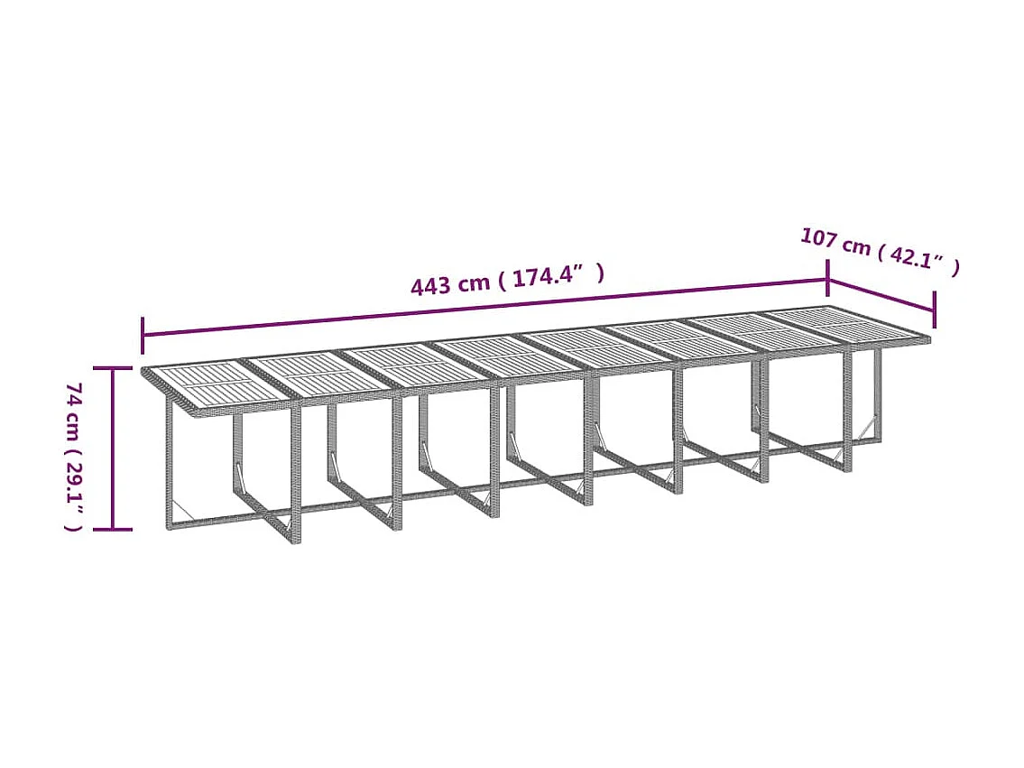 Set da Pranzo da Giardino 21 pz con Cuscini in Polyrattan Nero