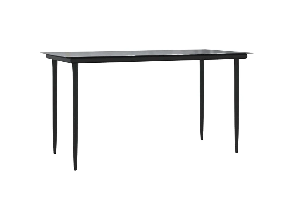 Ensemble à manger de jardin 7 pcs noir textilène et acier
