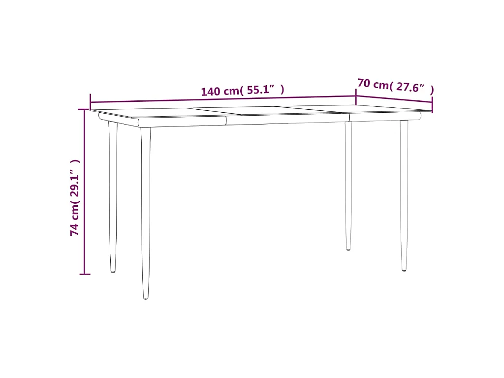 Ensemble à manger de jardin 7 pcs noir textilène et acier