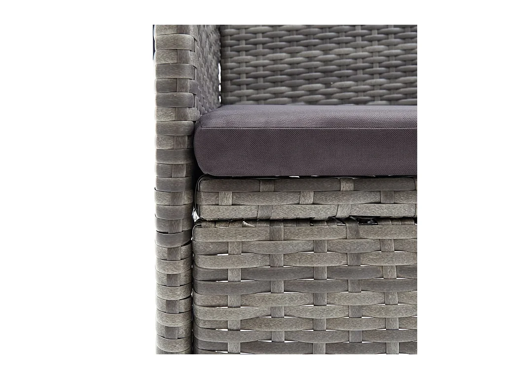 Ensemble à manger de jardin et coussins 5pcs Gris/noir