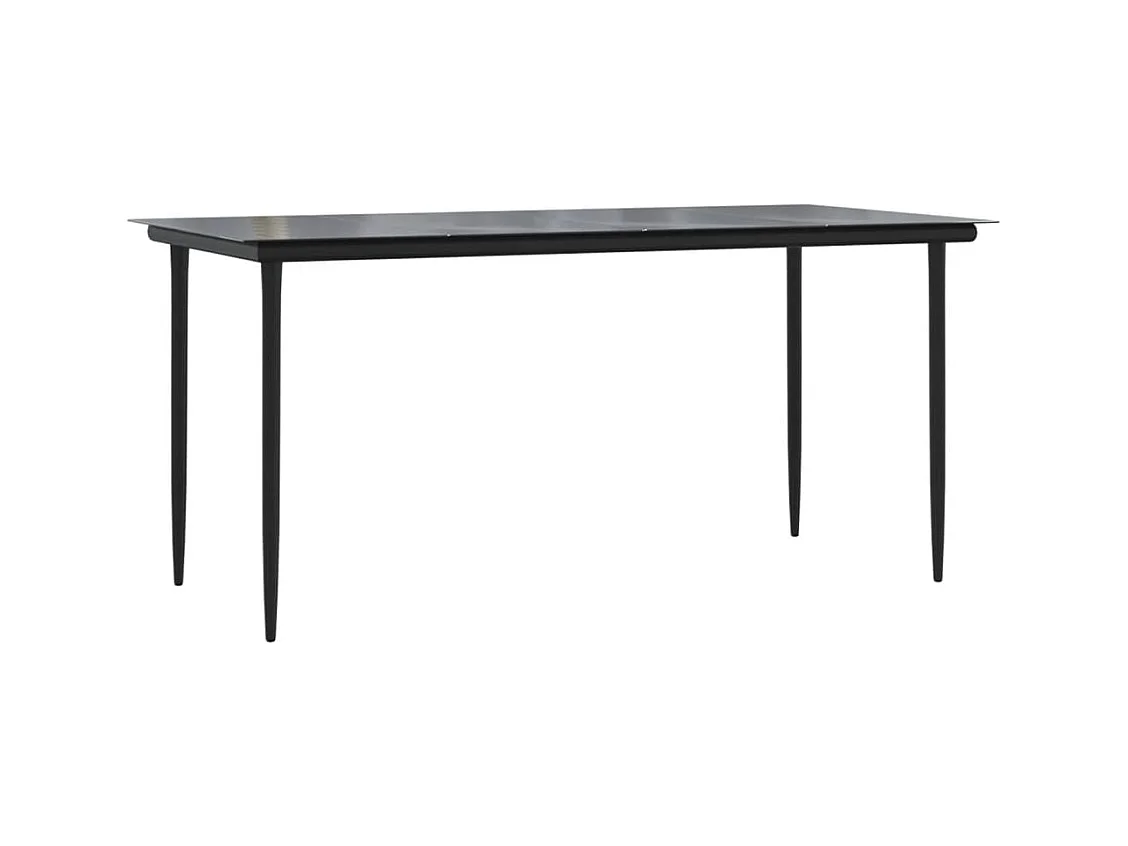 Ensemble à manger de jardin et coussins 5pcs Gris/noir