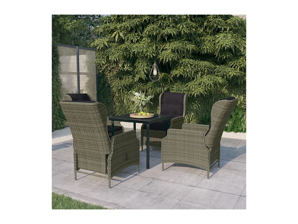 Ensemble à manger de jardin 5 pcs Marron
