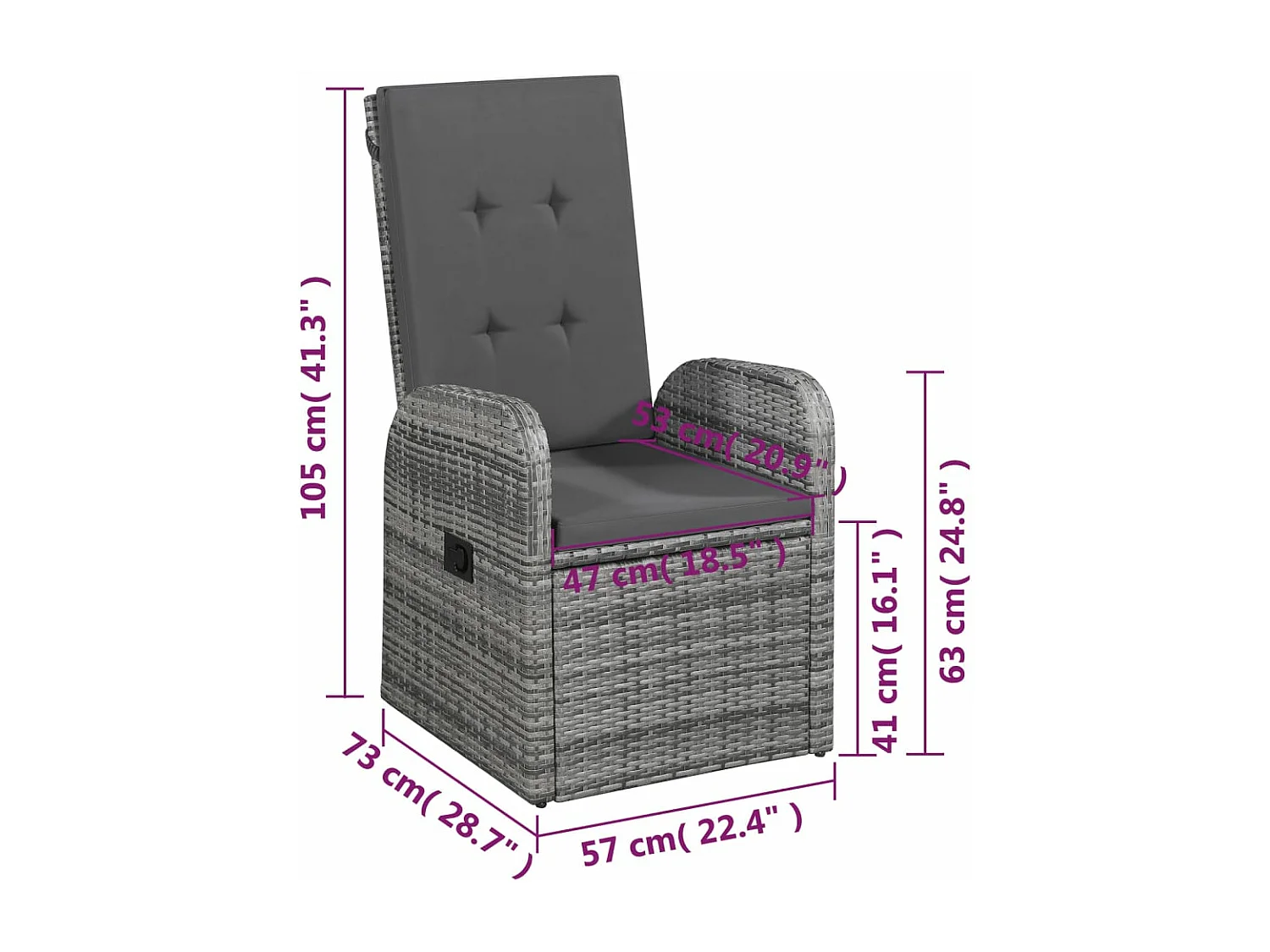Set Mobili da Pranzo per Giardino 5 pz Grigio