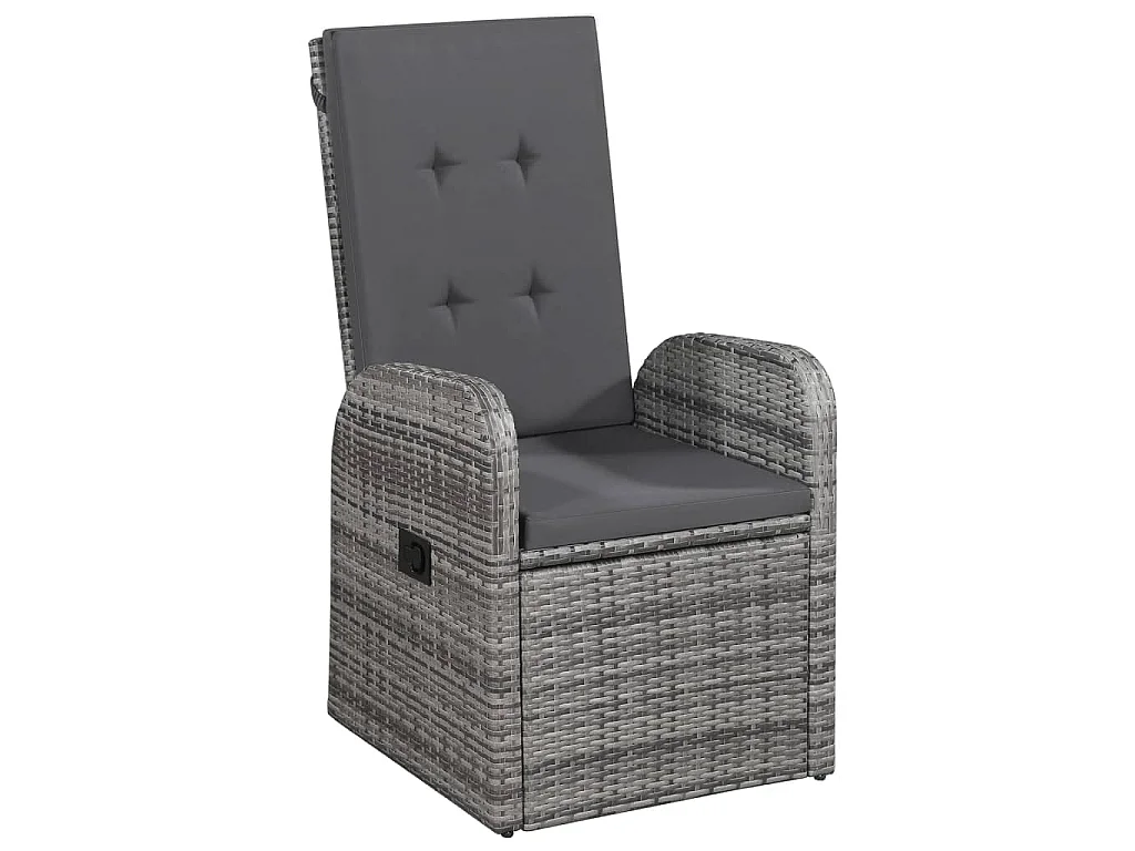 Ensemble à manger de jardin 5 pcs Gris