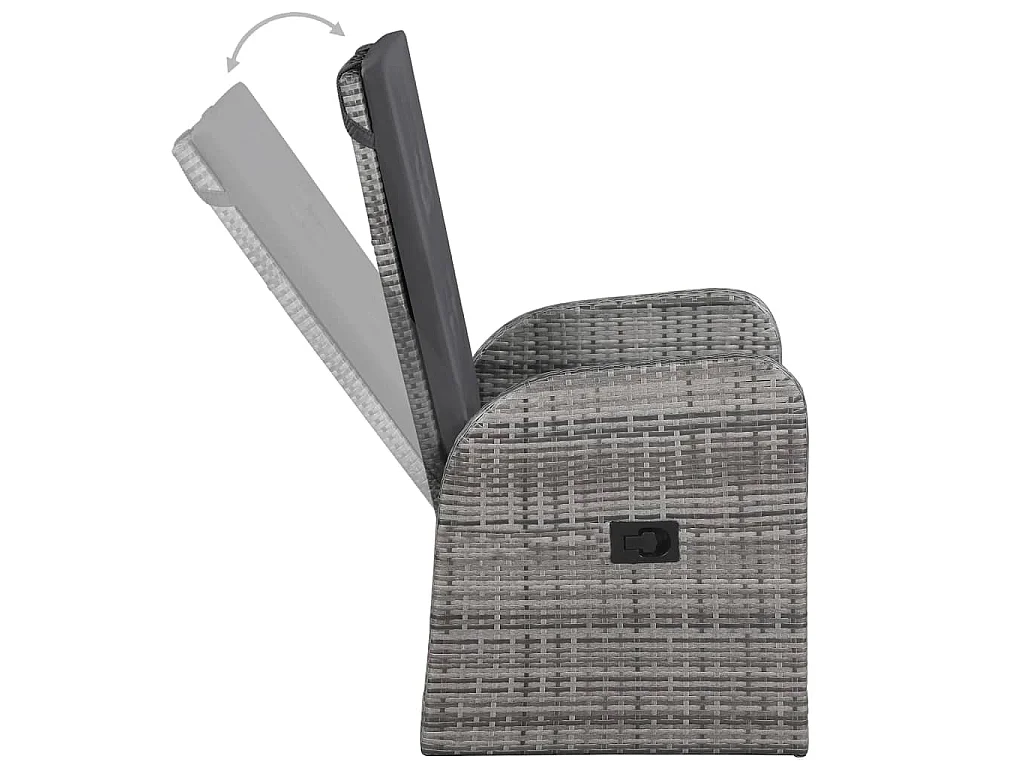 Ensemble à manger de jardin 5 pcs Gris