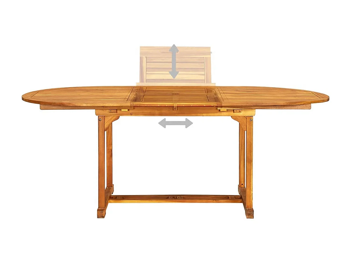 Set de comedor de jardín 7 piezas madera maciza de acacia