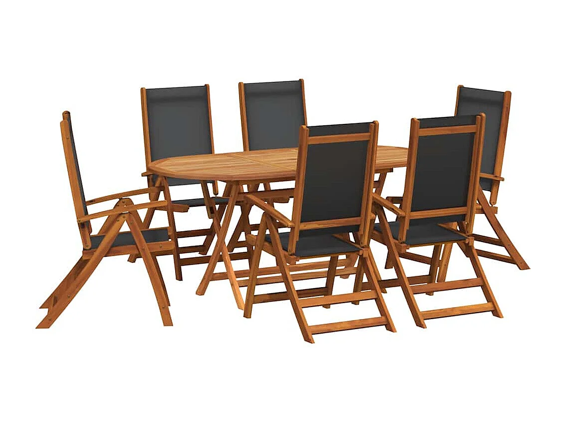 7-delige Tuinset massief acaciahout