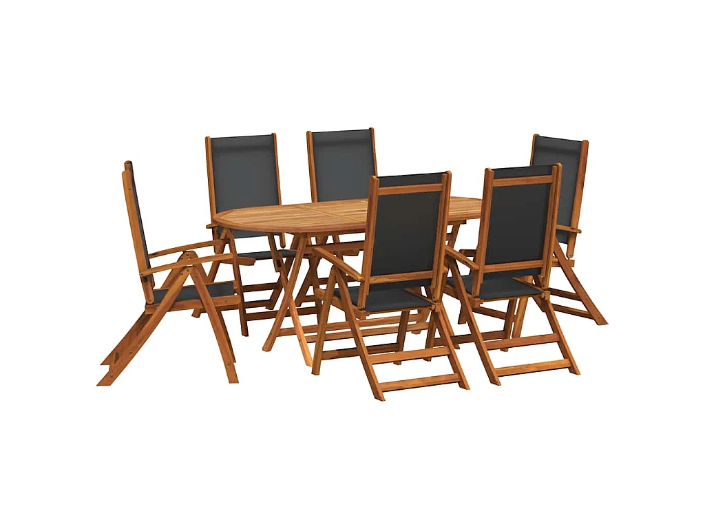Ensemble à manger d'extérieur 7 pcs Bois d'acacia solide