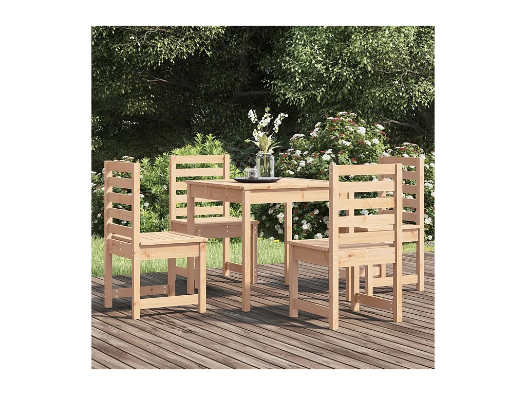 Ensemble à manger de jardin 5 pcs bois massif de pin