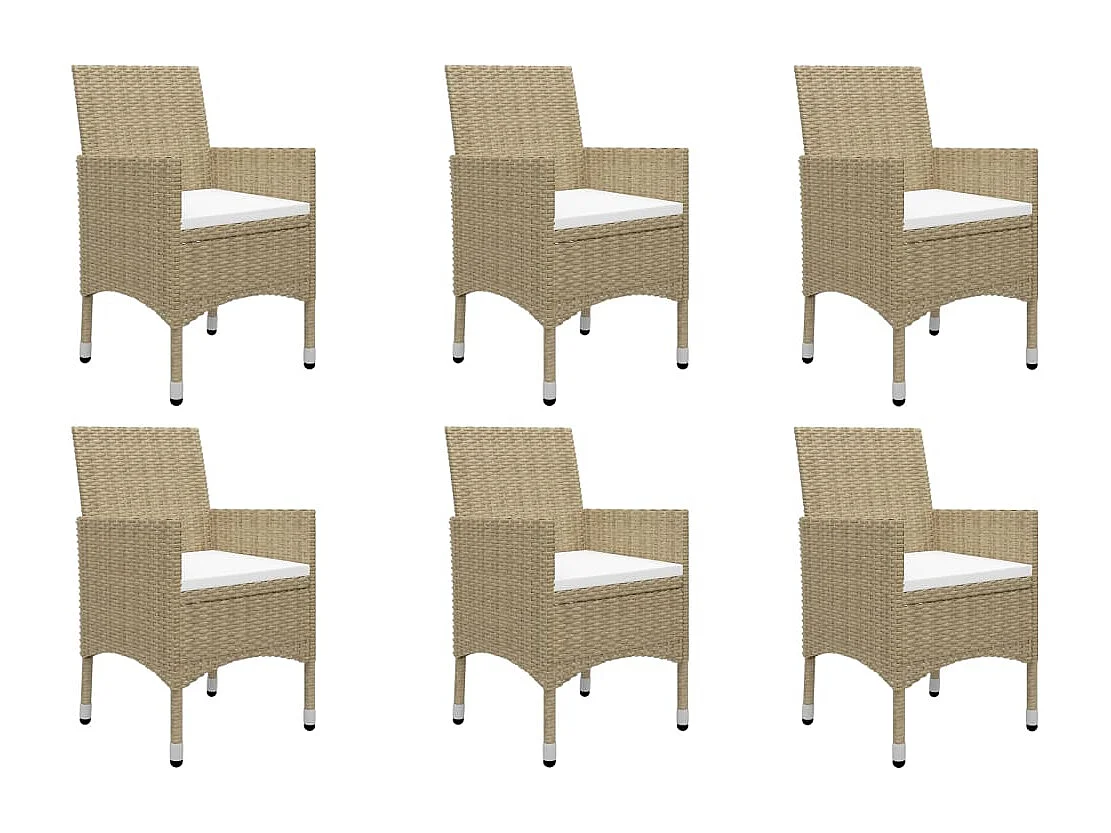 7-tlg. Garten-Essgruppe Beige