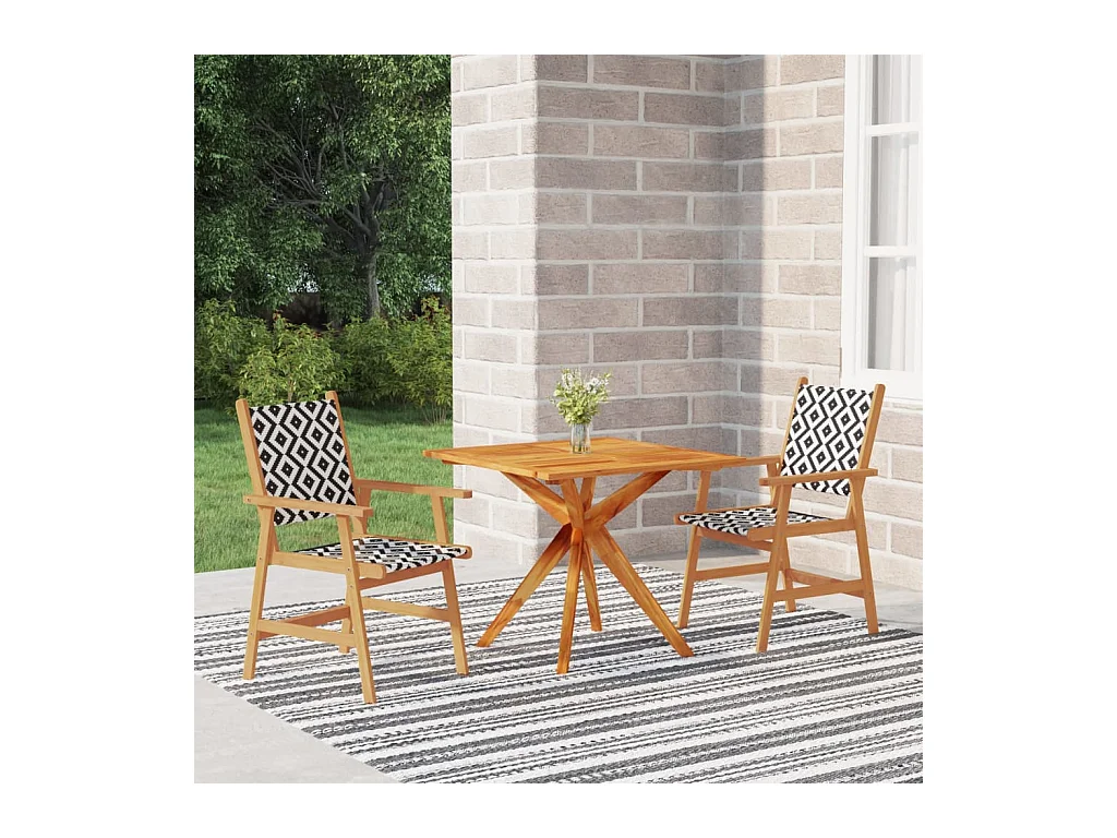 Ensemble à manger de jardin 3 pcs Bois d'acacia solide