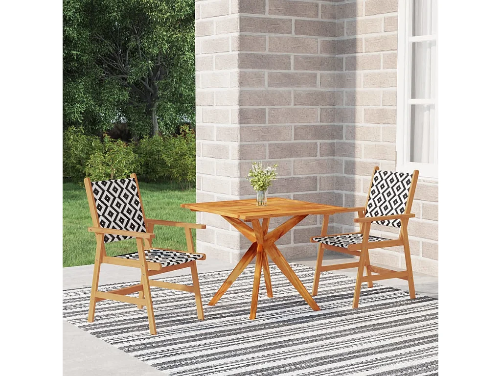 3-delige Tuinset massief acaciahout