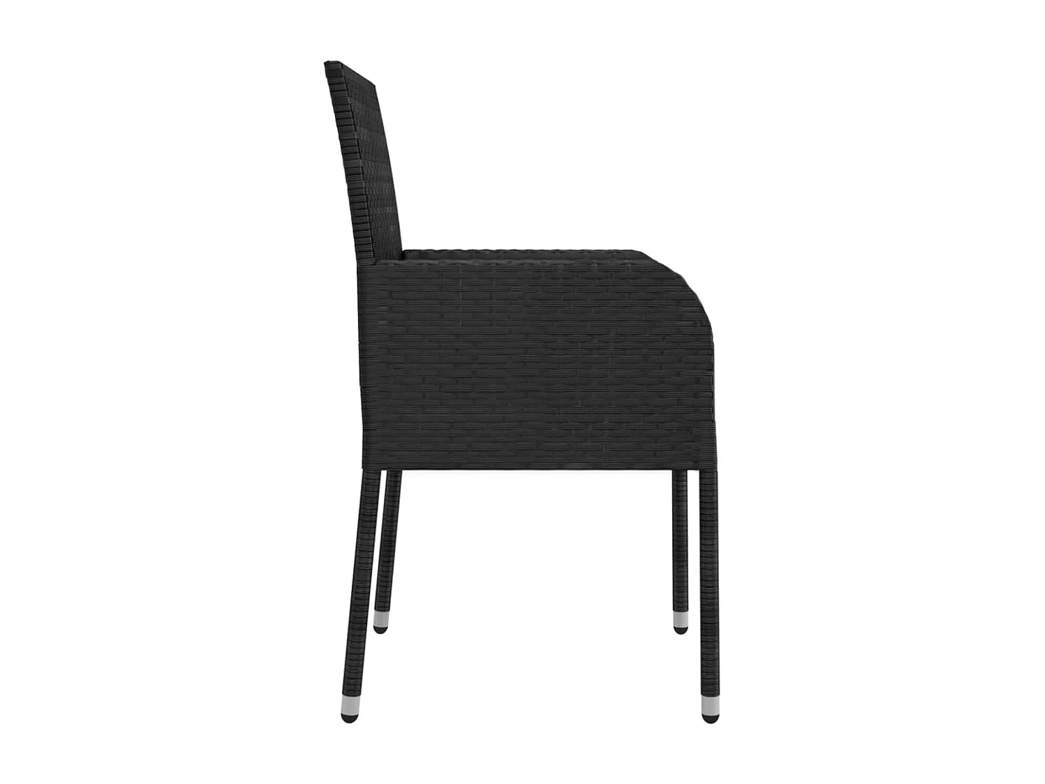 Ensemble à manger de jardin avec coussins 3 pcs Noir