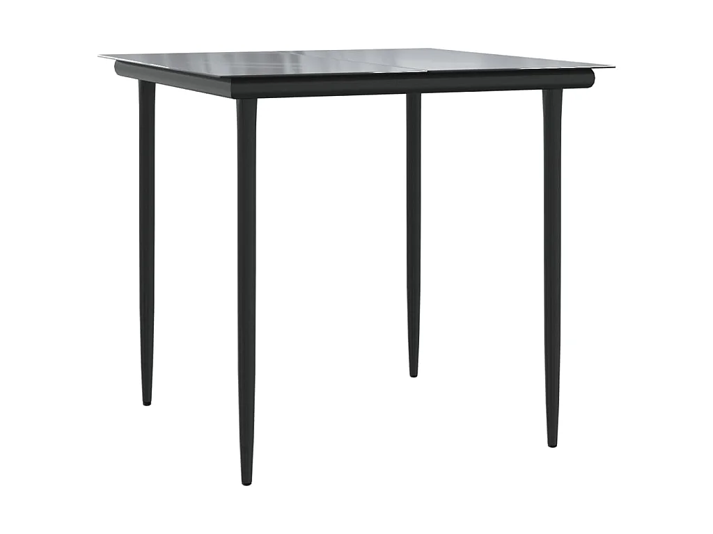 Ensemble à manger de jardin 5 pcs noir textilène et acier
