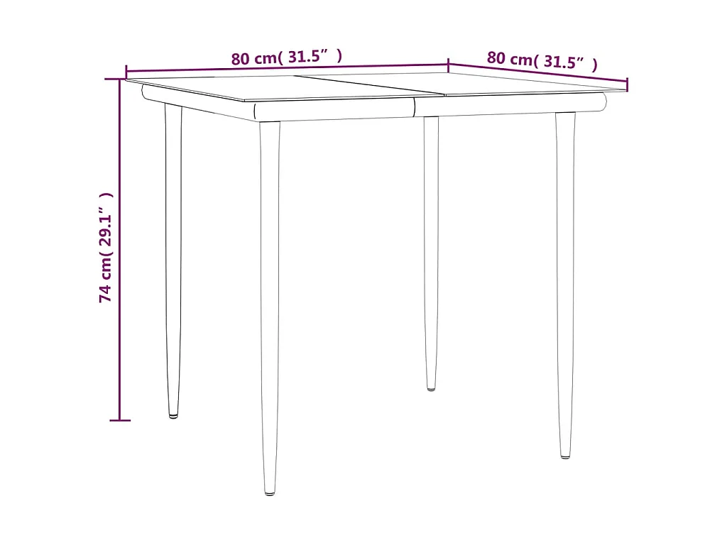 Ensemble à manger de jardin 5 pcs noir textilène et acier