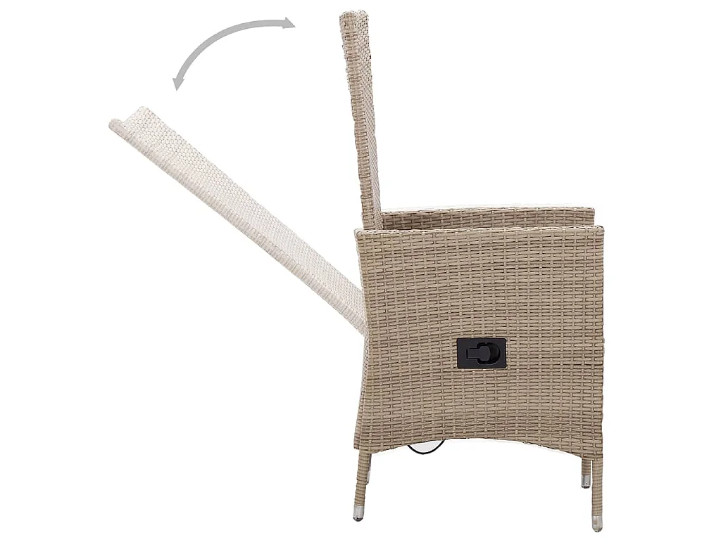 Ensemble à manger de jardin 5 pcs beige
