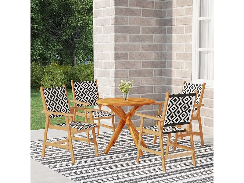 Ensemble à manger de jardin 5 pcs Bois d'acacia solide