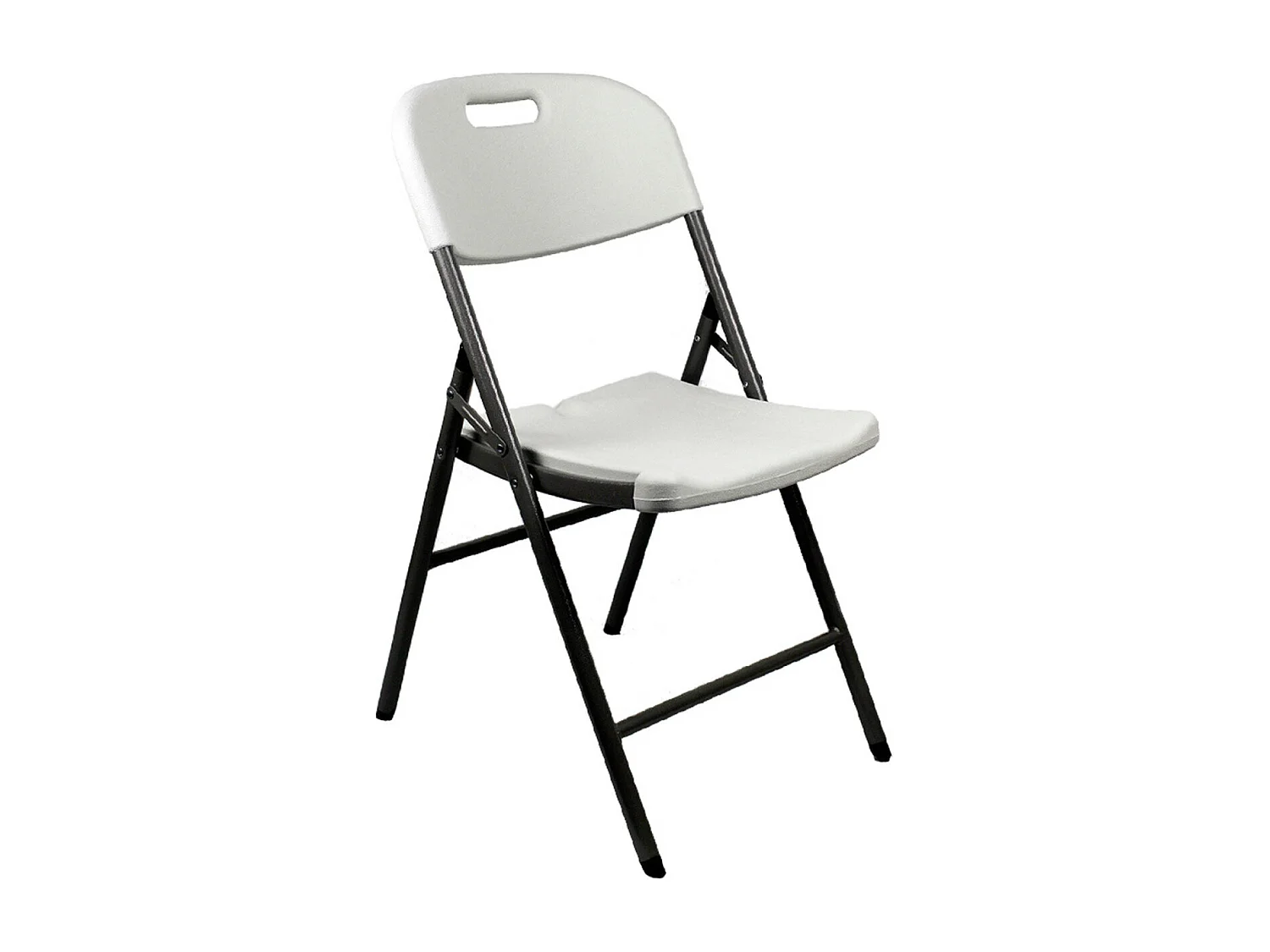 Set Tavolo pieghevole 240 cm e 8 sedie con maniglia Bianco Catering O91