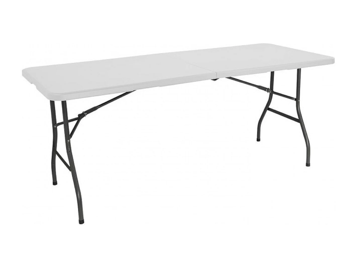 Set Tavolo pieghevole 240 cm e 8 sedie con maniglia Bianco Catering O91