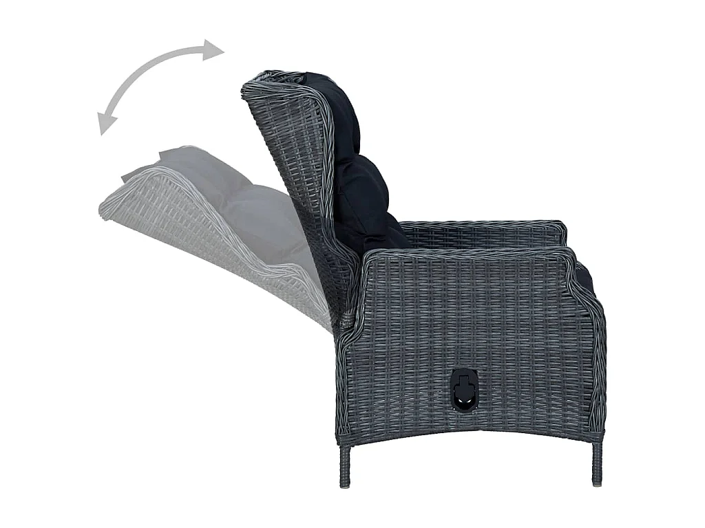 Set Mobili da Pranzo per Giardino 7 pz Grigio Scuro